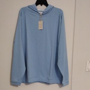 Peter Millar Sky Blue Striped Hoodie